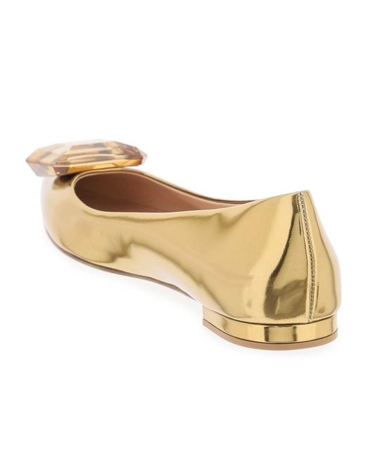 Gianvito Rossi Natural Jaipur Pointed Toe Embellished Ballet Flats