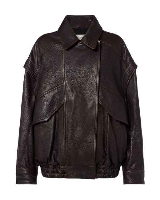 Nour Hammour Black Micah Zip-Up Leather Jacket