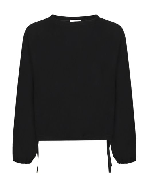 Herno Black Drawstring-Hem Sweatshirt
