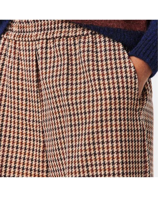 Weekend by Maxmara Brown Checked Straight-Leg Casual Pants