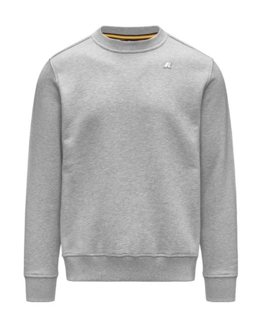 K-Way Gray Baptiste Logo-Patch Sweatshirt for men