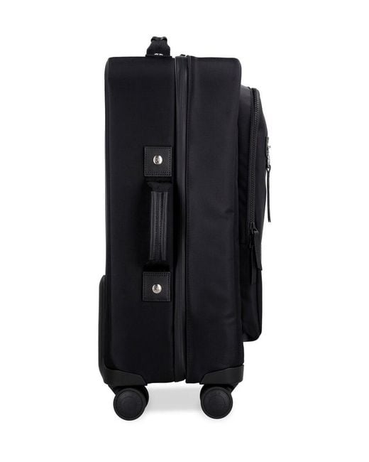 Longchamp Black Leather-Trimmed Wheeled Trolley for men