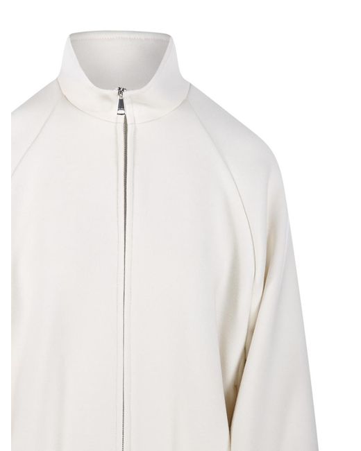 Max Mara White Frine High-Neck Zipped Sweatshirt