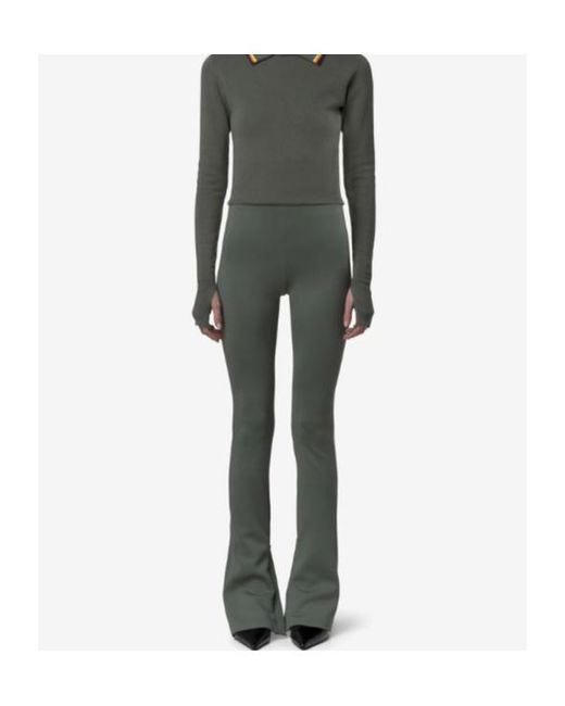K-Way Gray Flaggy Scuba Sculpted Flared Sport Trousers