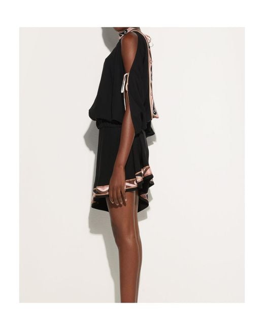 Emilio Pucci Black Pucci Pattern-Printed Cape Blouse