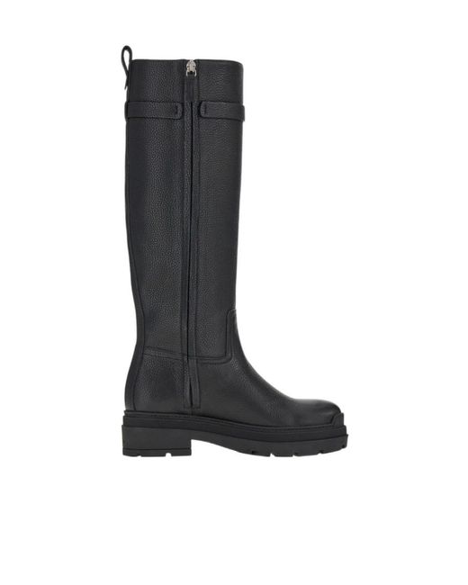 Ferragamo Black Stivale Ryder Leather Boots