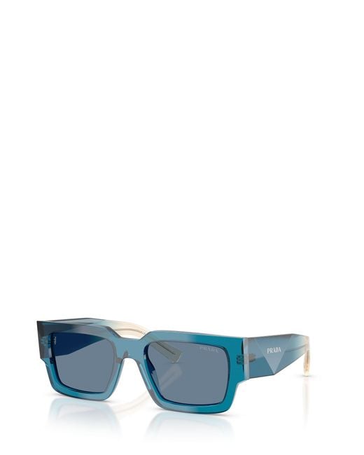 Prada Blue Eyewear Rectangle Frame Sunglasses for men