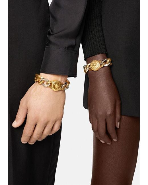 Versace Metallic Medusa Chain-Linked Bracelet