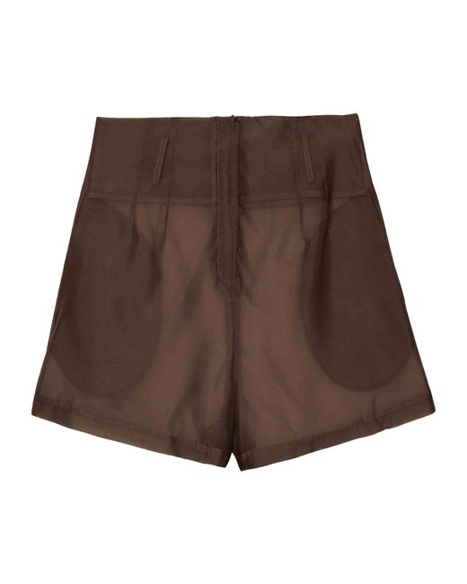 Frankie Shop Brown Belt Loop Shorts