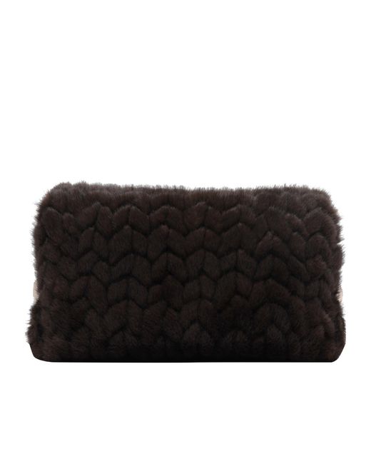 Liu Jo Black Faux Fur Clutch Bag