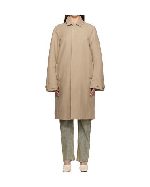Entire studios Natural Peak Collar Long Sleeve Trench Coat