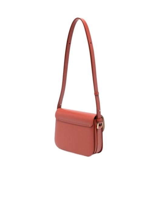 A.P.C. Red Grace Leather Shoulder Bag