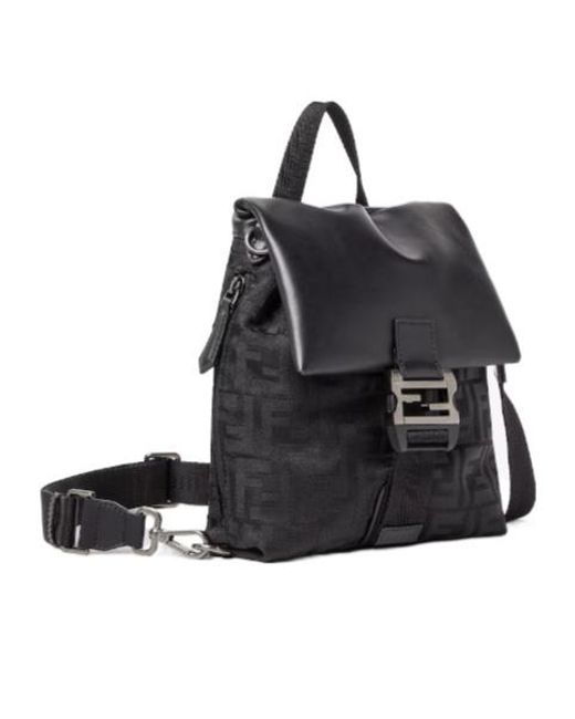 Fendi Black Flux Ff-Buckle Shoulder Bag for men