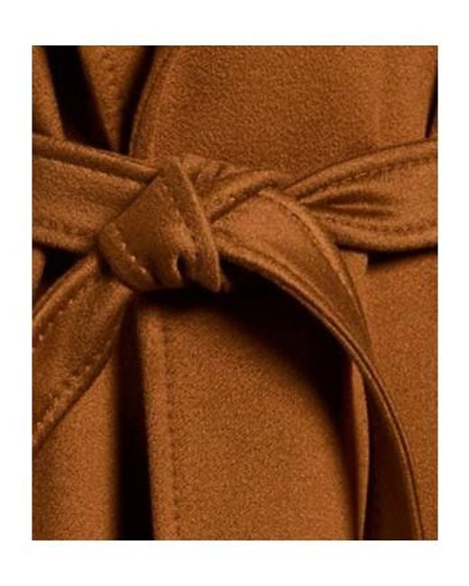 Max Mara Brown Solid-Colored Cashmere Long Coat