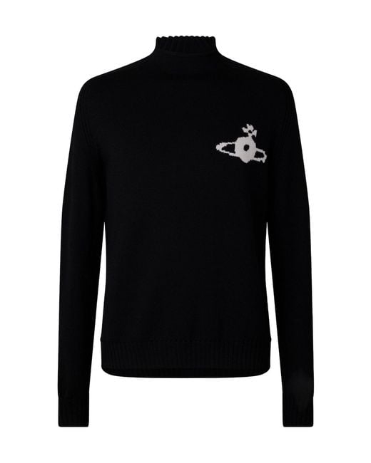 Vivienne Westwood Black Turtleneck Long-Sleeve Knit Sweater for men