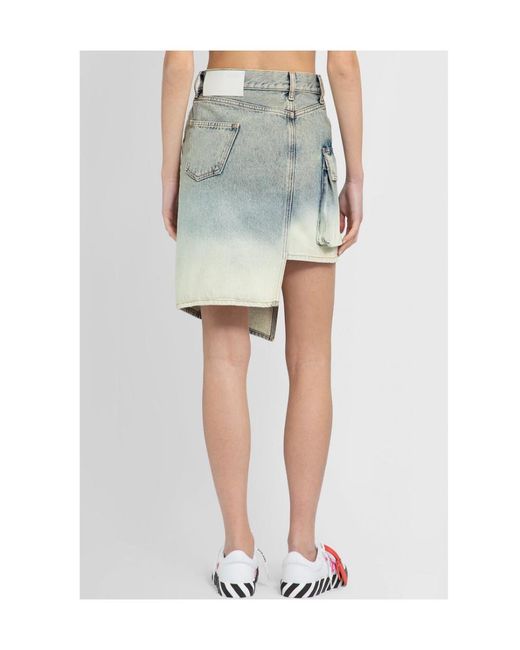 Off-White c/o Virgil Abloh Blue Asymmetric Denim Skirt