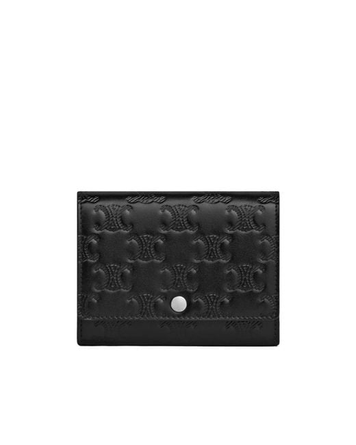 Céline Black Flip-Top Card Holder for men