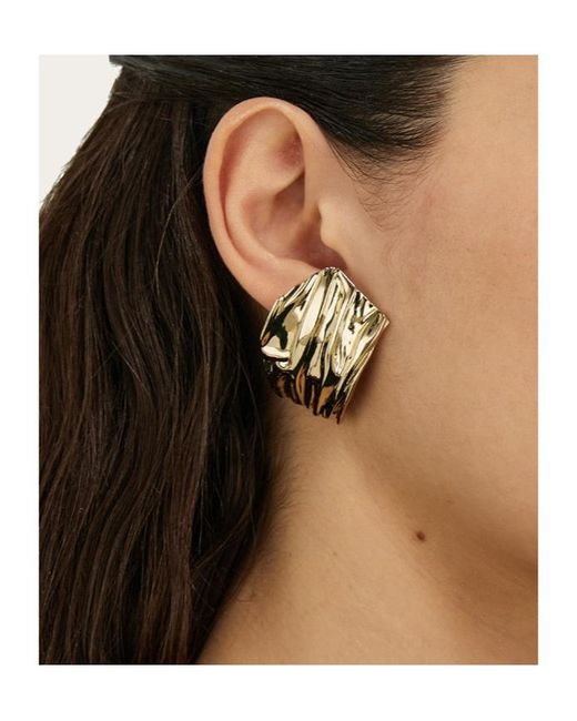 Ferragamo Metallic Asymmetric Draped Earring