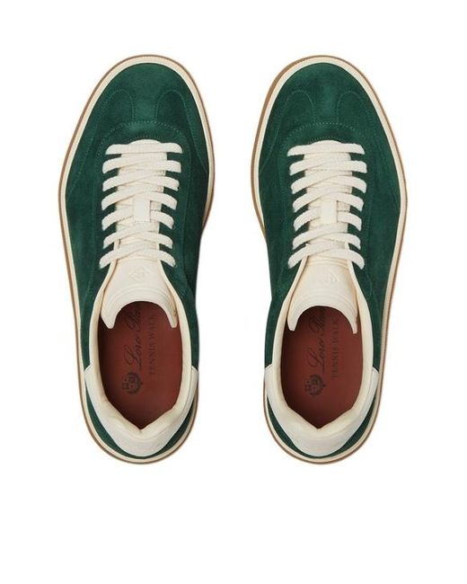 Loro Piana Green Low-Top Lace-Up Sneakers