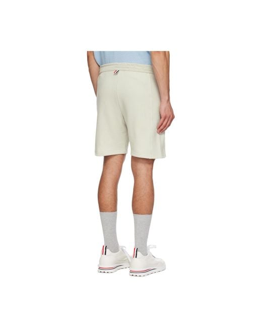 Thom Browne Natural Mid-Rise Drawstring Track Shorts for men