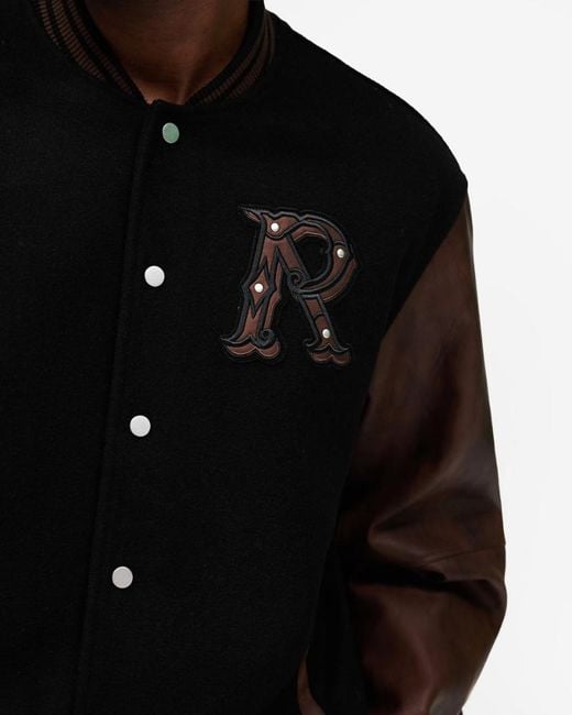 Represent Black Varsity Bomber Jacket for men