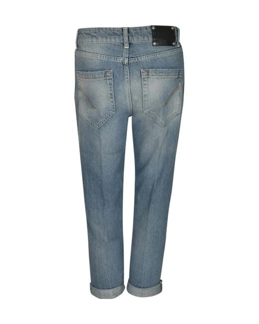 Dondup Blue High-Rise Button-Fly Jeans