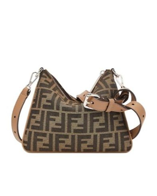 Fendi Brown Ff Monogrammed Mini Crossbody Bag for men