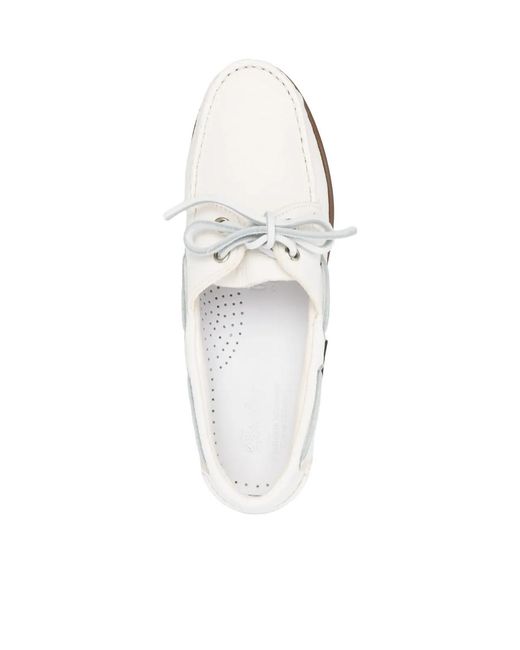 Paraboot White Leather Loafers