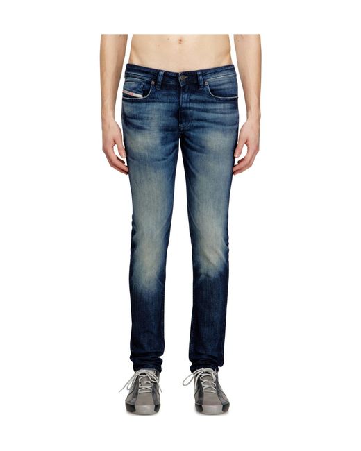 DIESEL Blue Button-Fastening Skinny Jeans for men