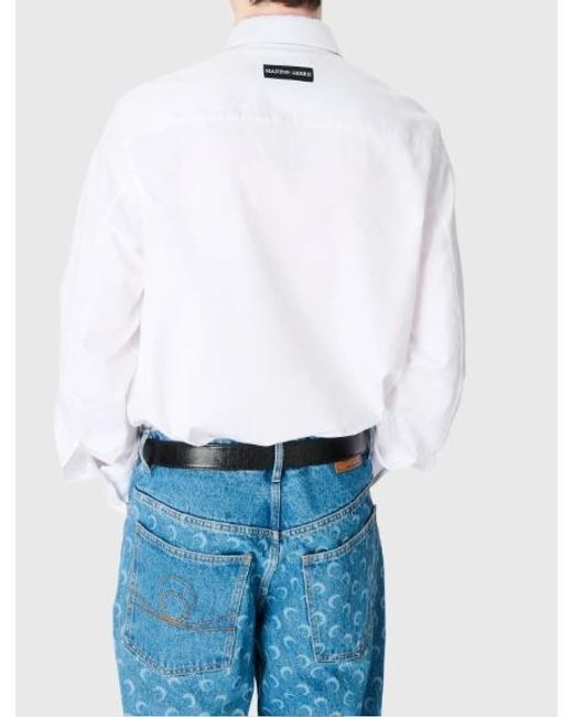 MARINE SERRE Blue Moon Laser Wash Denim Baggy Jeans for men