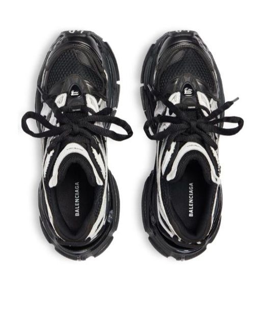 Balenciaga Black Panelled Lace-Up Sneakers for men