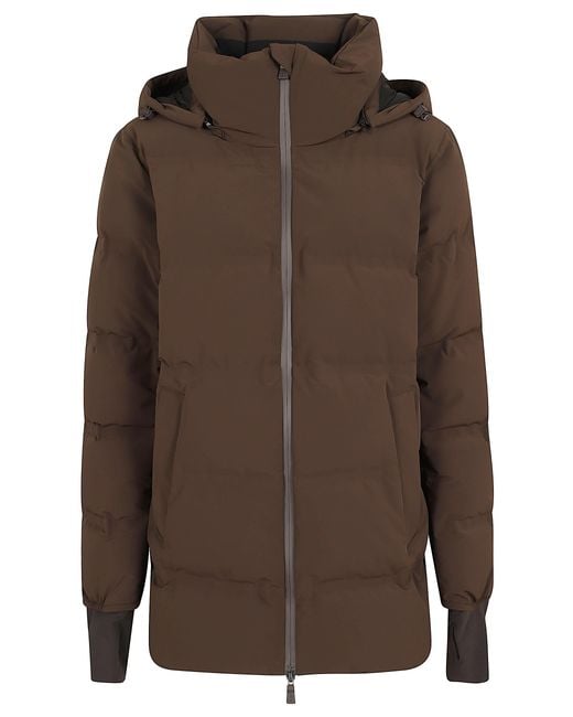 Herno Brown Logo Down Jacket