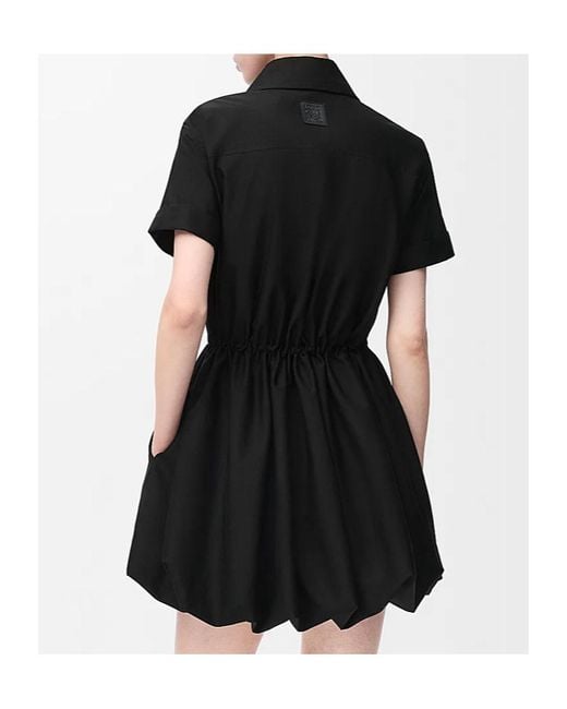 Loewe Black Drawstring Shirt Dress