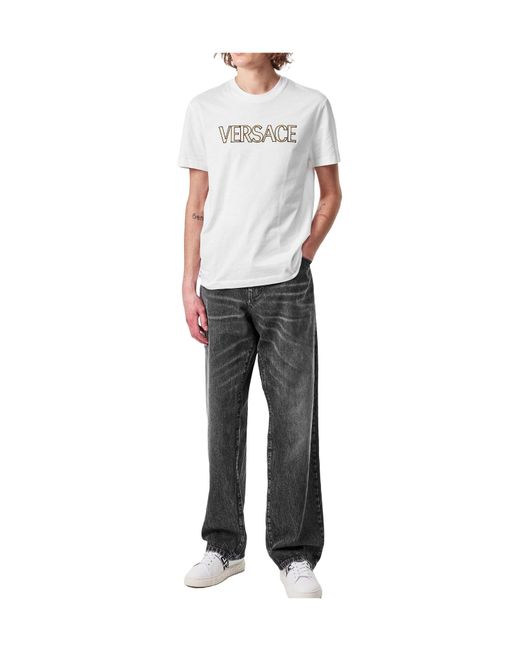 Versace White Logo T-Shirt for men
