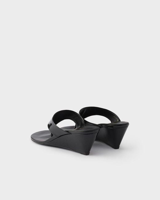 Prada Black Slip-On Thong Sandals
