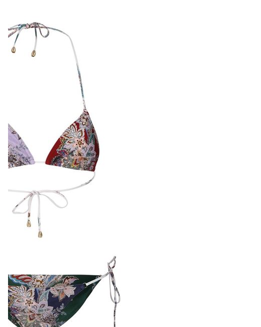 Zimmermann White Floral Printed Two-Piece Swimsuit