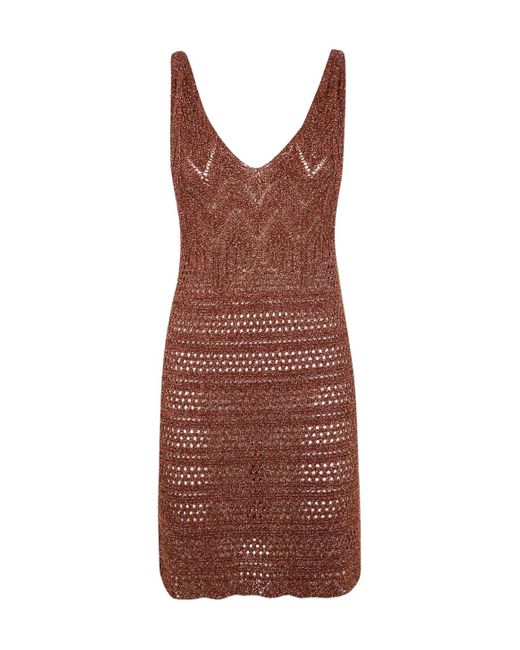 Twinset Purple Knitted Mini Dress