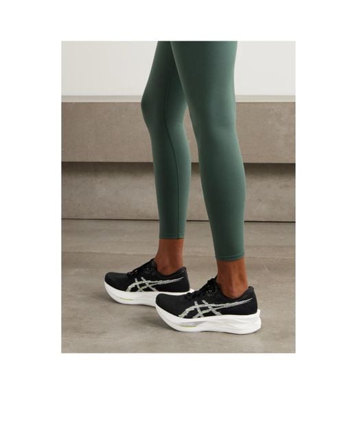 Asics Black Printed Stretch-Knit Sneakers