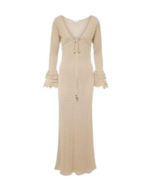 Blumarine Natural Crochet Maxi Dress