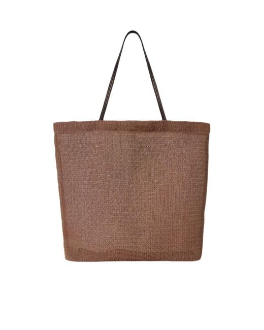 The Row Brown Barn Mesh Tote Bag