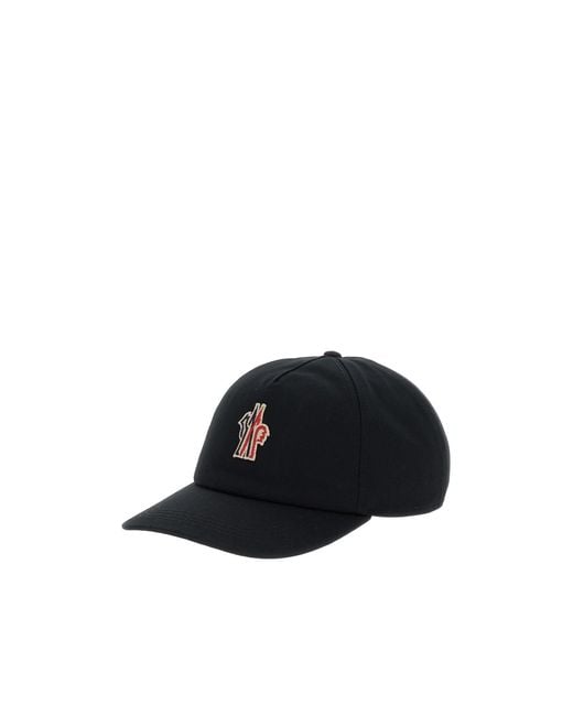 Moncler Black Gabardine Baseball Cap for men