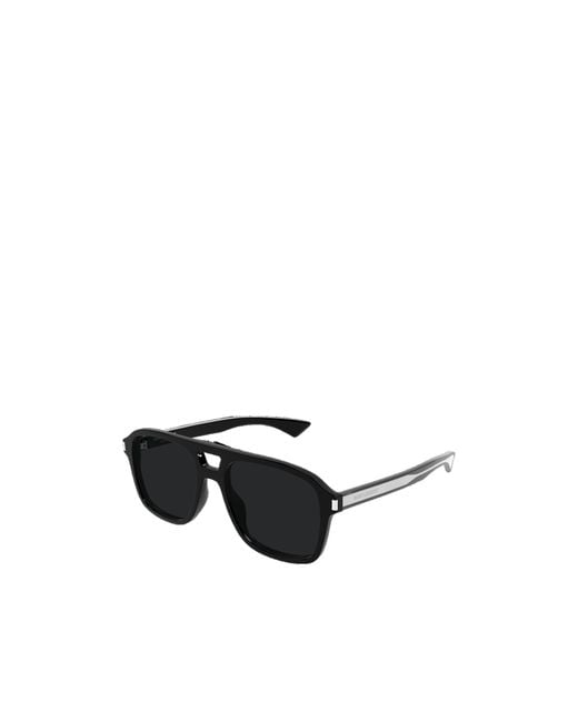Saint Laurent White Pilot Sunglasses for men