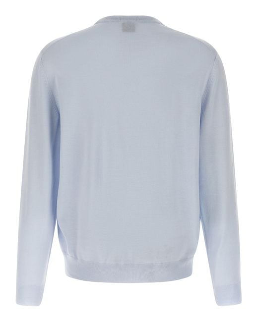 Boss Blue Botto Logo Crew Neck Knitted Sweater for men