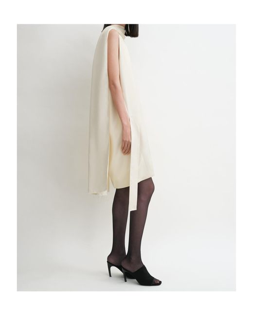Totême  Natural Raw-Edge Silk Dress
