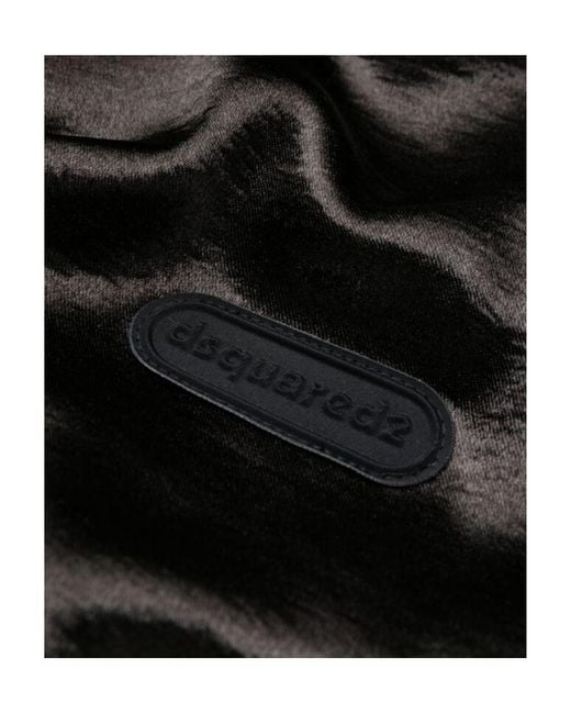 DSquared² Black Logo-Patch Drawstring Track Pants