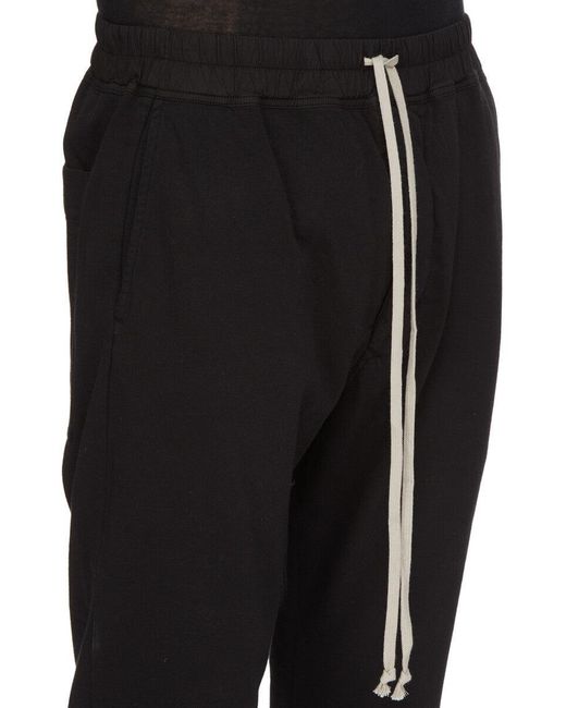 Rick Owens Black Drawstring Casual Pants for men
