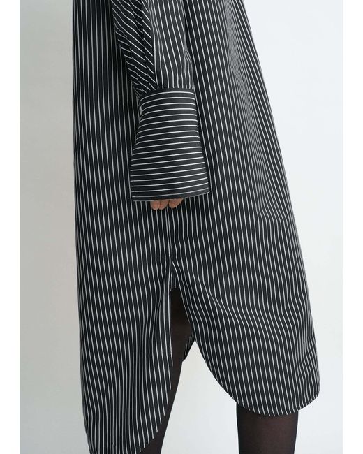 Totême Gray Totême Striped Long-Sleeved Shirt Dress