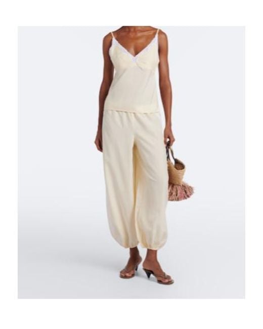 Posse White Tabitha Embroidered Balloon Pants