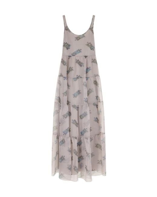 Emporio Armani Gray Long Flounced Dress