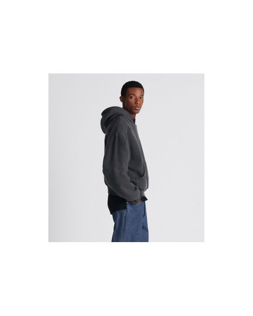 Dior Gray Long-Sleeved Hooded Sweater